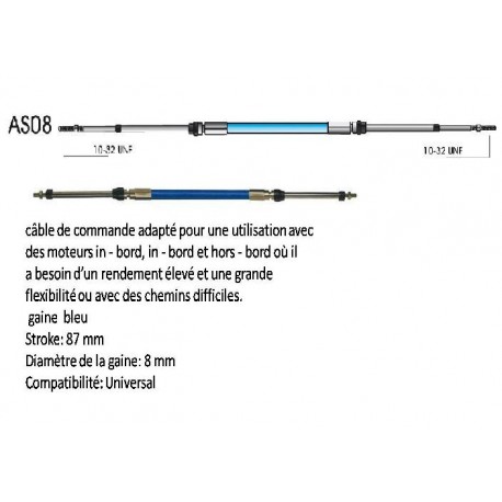 CABLE DE COMMANDE AS08 15"  FEET