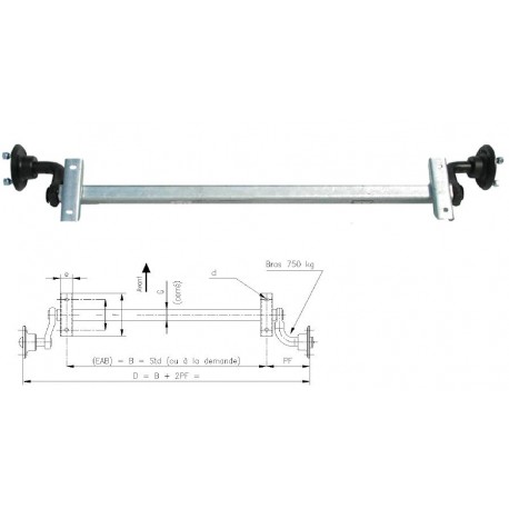 ESSIEUX NON FREINES -350 KG