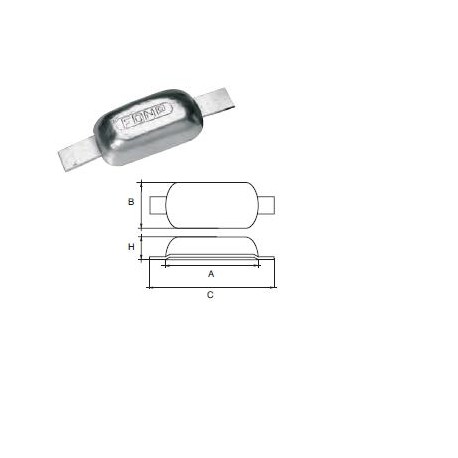 ANODE F-06  0,600 KG A 110 mm B 60 mm