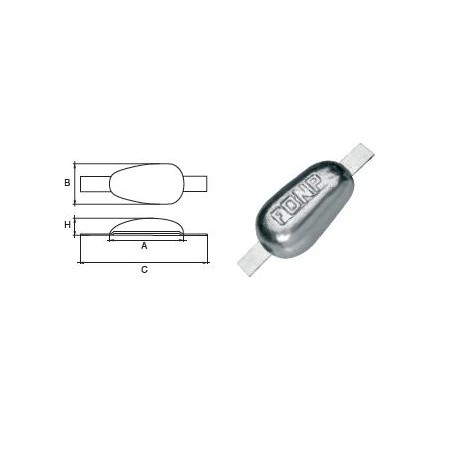 ANODE F-3  3KG A 150mm B 90 mm